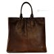 GRETA Shopper tote borsa a spalla donna vera pelle artigianale marrone