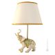 ELEFANTE - LAMPADA Abat-jour Tavolo Porcellana Capodimonte Made in Italy