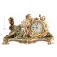 SIGNORA CON CHERUBINI Orologio da tavolo porcellana Capodimonte artigianato Made in Italy