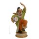 CLOWN CON TAMBURO Statuetta statuina figura porcellana Capodimonte fatto a mano Made in Italy