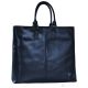 GRETA Shopper tote borsa a spalla donna vera pelle artigianale Blu