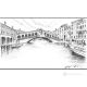 CANAL GRANDE - VENEZIA Disegno con matita su cartoncino moderno Made in Italy 