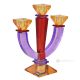 NAXOS Candeliere, candelabro, porta candele con 3 fuochi cristallo dipinto a mano moderno.