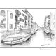 FONDAMENTA BATTELLO - VENEZIA Disegno con matita su cartoncino moderno Made in Italy 