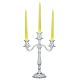 CANDELABRO INGLESE 3 Fiamme Candeliere Portacandele Argento Placcato Fatto a Mano Made in Italy