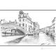 RIO DEL CARMINI - VENEZIA Disegno con matita su cartoncino moderno Made in Italy 