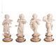 4 CHERUBINI Statuetta statua statuina porcellana Capodimonte fatto a mano made in Italy