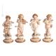 4 CHERUBINI Statuetta statua statuina porcellana Capodimonte fatto a mano made in Italy