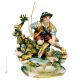 PESCATORE ALLO STAGNO Statuetta porcellana Capodimonte artigianato Made in Italy