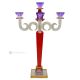 Candeliere, candelabro, porta candele con 5 fuochi cristallo dipinto a mano moderno.