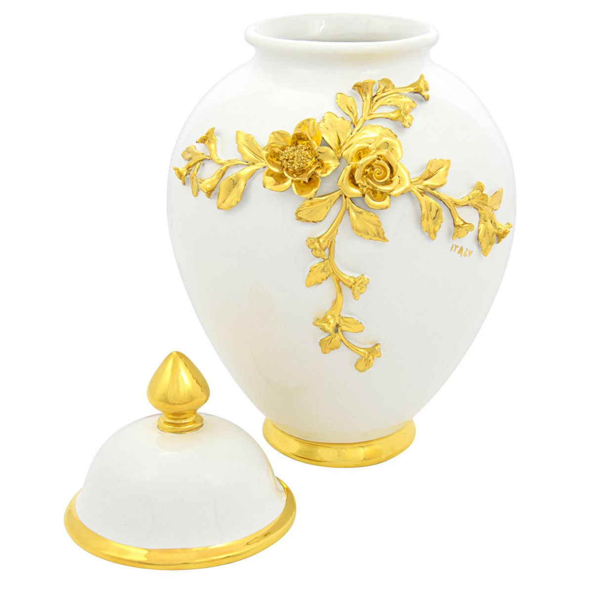 Vaso in ceramica dorato